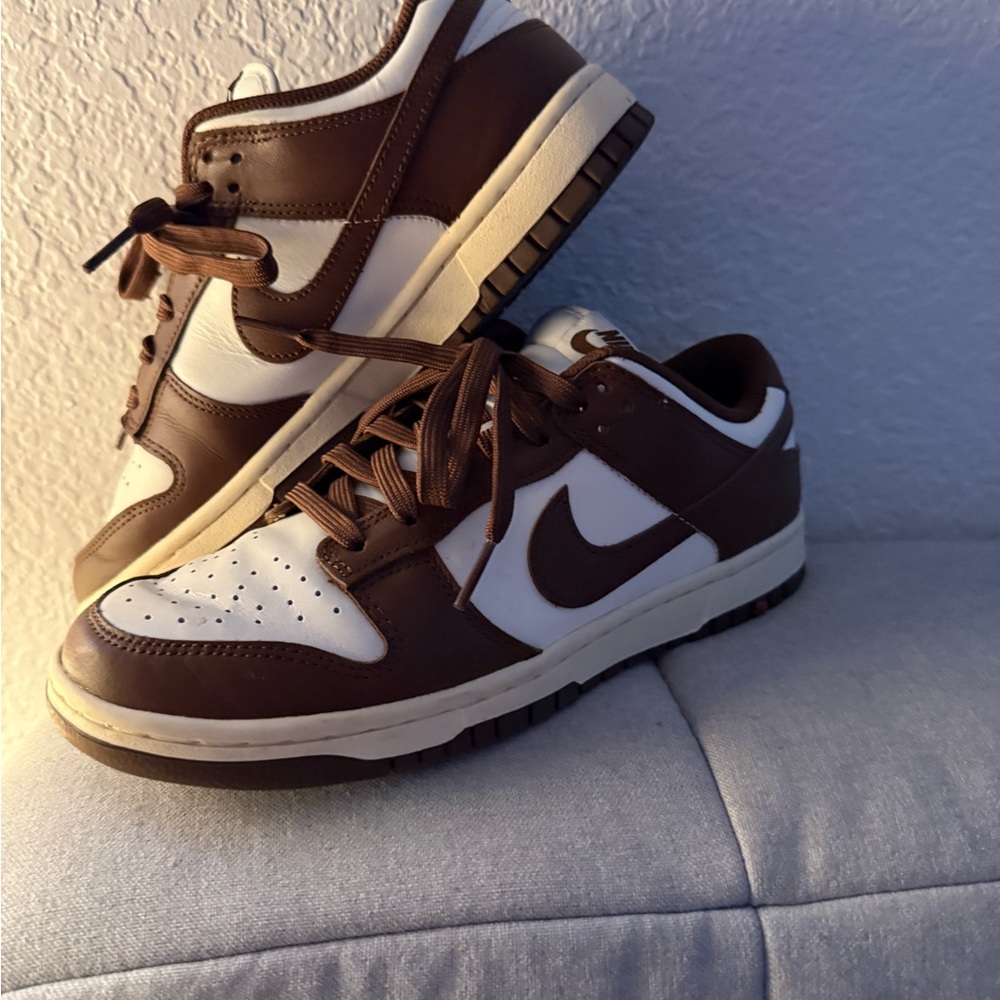 Nike Men's Chocolate Brown and White Sneakers
